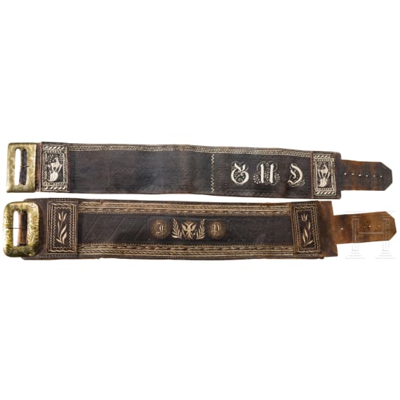 Two men's belts, Sarntal area, circa 1800
