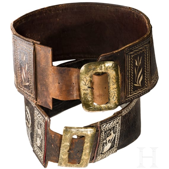 Two men's belts, Sarntal area, circa 1800