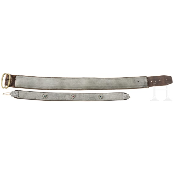 Two pewter-studded belts, Tyrolean Oberland/Kitzb&uuml;hel/South Tyrol, mid-18th century.