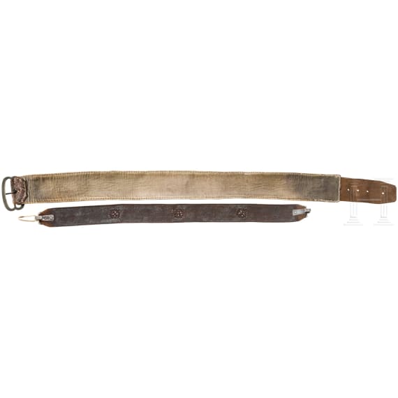 Two pewter-studded belts, Tyrolean Oberland/Kitzb&uuml;hel/South Tyrol, mid-18th century.