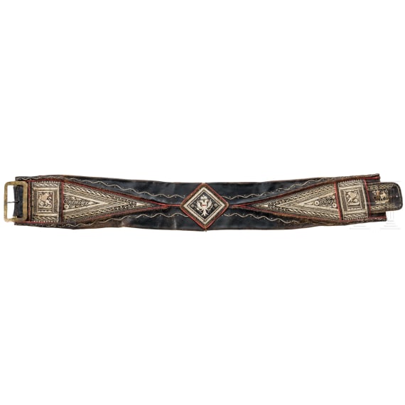 A stitched leather belt, Brixen (I), circa 1810