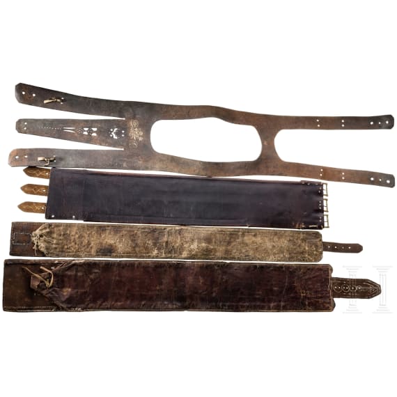 Three men's belts and a pair of suspenders, South Tyrol, 19th/20th century.
