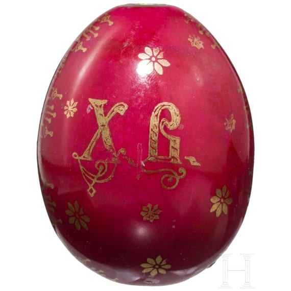 A small porcelain Easter egg showing the Resurrection of Christ, late 19th century