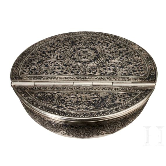 Silber- und Niello-Kaviarschale, Russland, Moskau, Iwan Iwanowitsch Owtschinnikow, 1875