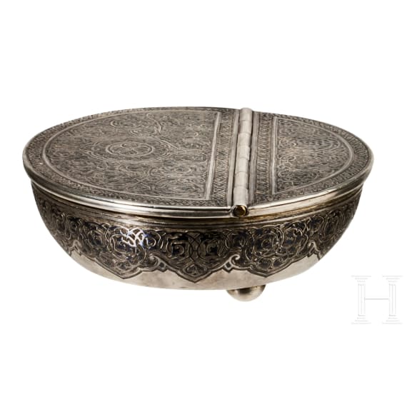 Silber- und Niello-Kaviarschale, Russland, Moskau, Iwan Iwanowitsch Owtschinnikow, 1875