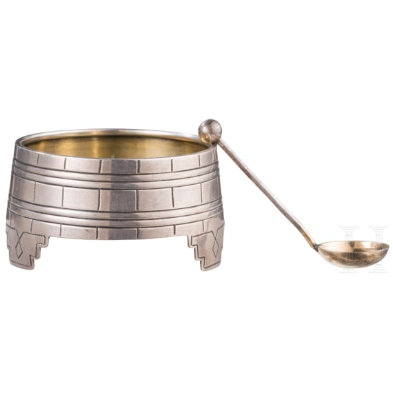 Trompe l&ograve;eil Saliere mit L&ouml;ffelchen, Russland, St. Petersburg, 1882 (Saliere)