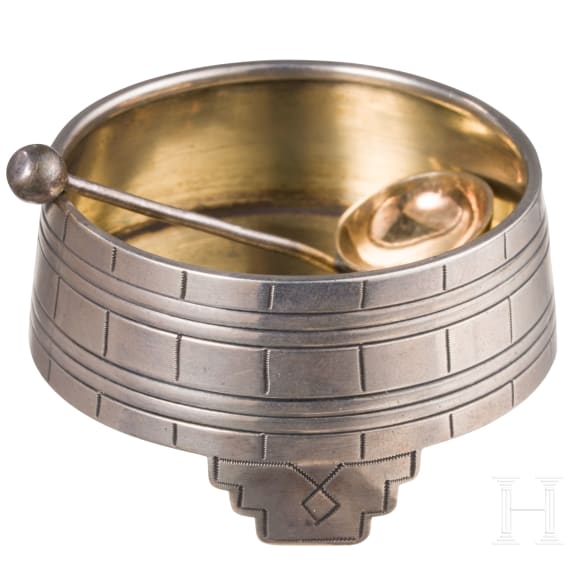 Trompe l&ograve;eil Saliere mit L&ouml;ffelchen, Russland, St. Petersburg, 1882 (Saliere)