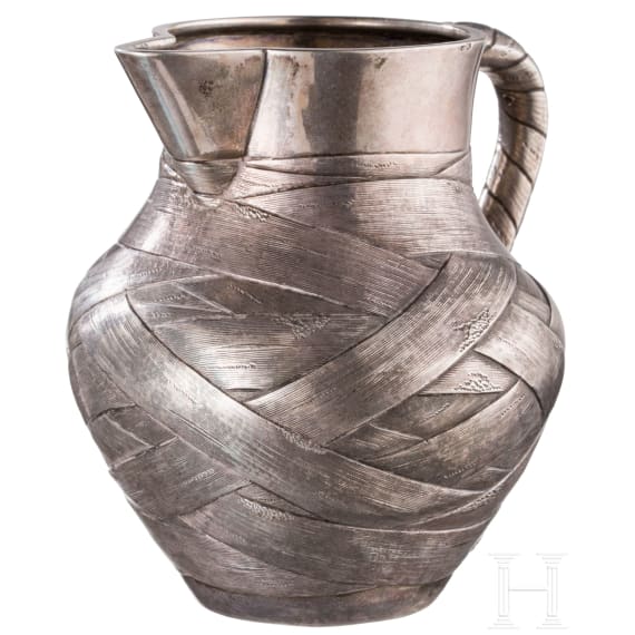Silberner Trompe-l'&oelig;il-Sahnegie&szlig;er, Russland, St. Petersburg, Wasili Iwanow, 1890