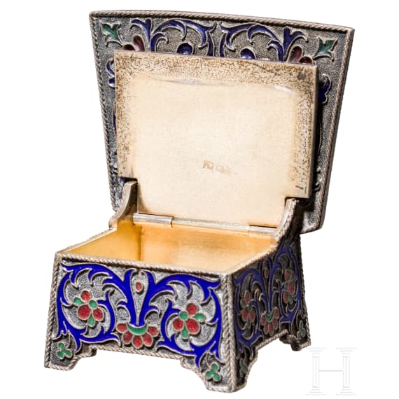 Plique-a-Jour-Salzthron, Russland, St. Petersburg, Gebr&uuml;der Gratschew, Ende 19. Jhdt.