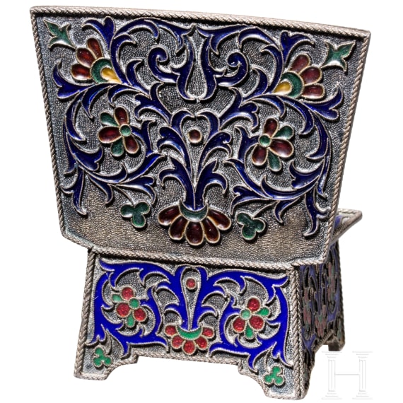 Plique-a-Jour-Salzthron, Russland, St. Petersburg, Gebr&uuml;der Gratschew, Ende 19. Jhdt.