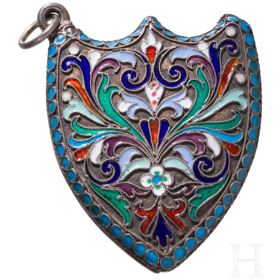 Cloisonn&eacute;-Email-Medaillon, Russland, St. Petersburg, Egor Pankratiew, 1908