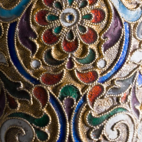 Cloisonn&eacute;-Email-Zuckerschaufel, Russland, St. Petersburg, um 1890