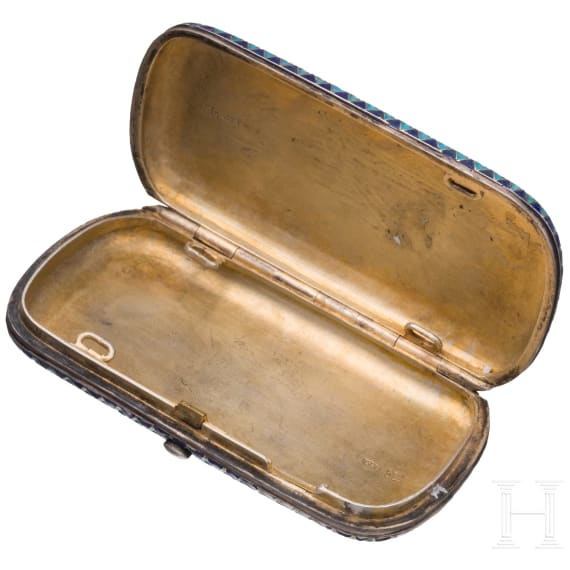 Cloisonn&eacute;-Email-Zigarettenetui, Russland, Moskau, Iwan Saltykow, um 1890