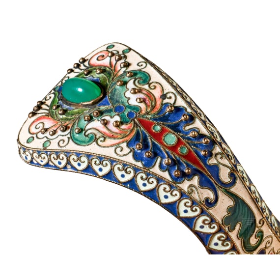 Gro&szlig;er Cloisonn&eacute;-Email-Kowsch, Russland, Moskau, Feodor R&uuml;ckert, 1899-1903