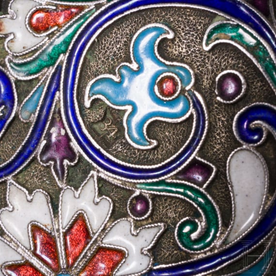 Cloisonn&eacute;-Email-Zigarettenetui, Russland, Gustav Klingert, um 1890