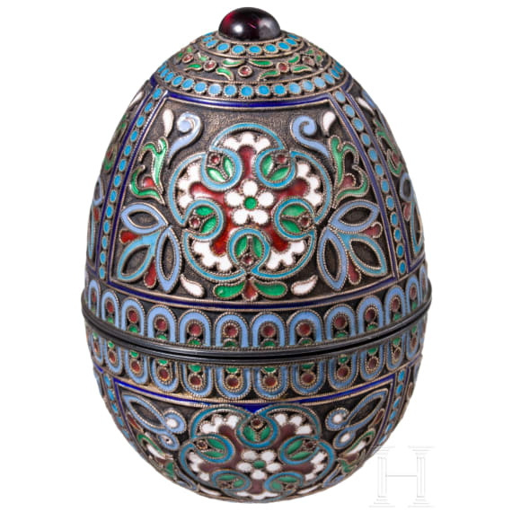 Cloisonn&eacute;-Email-Ei, Russland, 2. H&auml;lfte des 20. Jhdts.