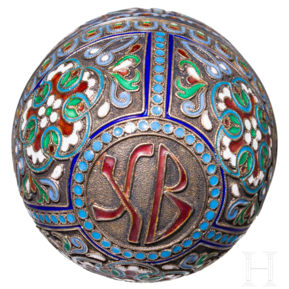 Cloisonn&eacute;-Email-Ei, Russland, 2. H&auml;lfte des 20. Jhdts.