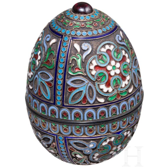 Cloisonn&eacute;-Email-Ei, Russland, 2. H&auml;lfte des 20. Jhdts.