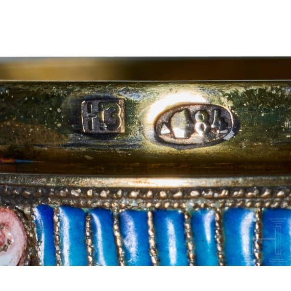 Cloisonn&eacute;-Email-Ei mit Frosch, 2. H&auml;lfte des 20. Jhdts.