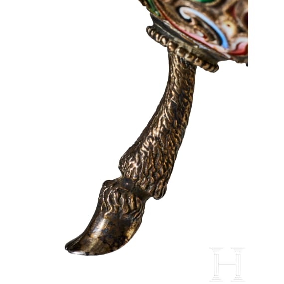 Cloisonn&eacute;- Email-Ei mit Frosch, 2. H&auml;lfte des 20. Jhdts.