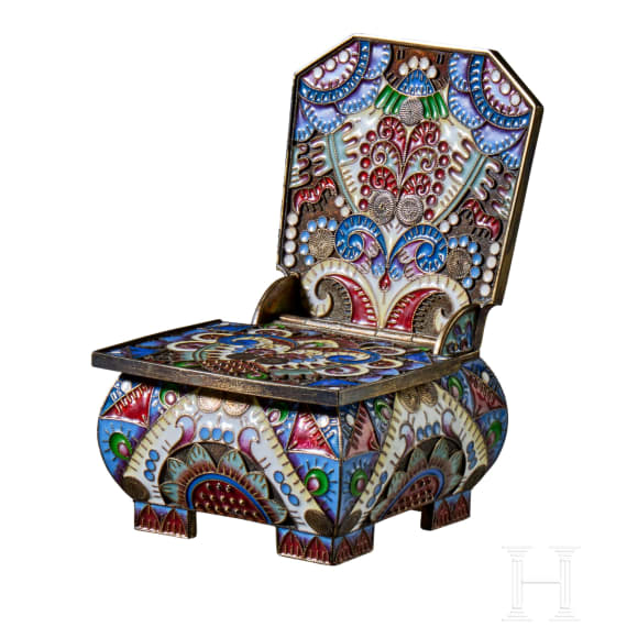 Cloisonn&eacute;-Email-Salzthron, 2. H&auml;lfte des 20. Jhdts.