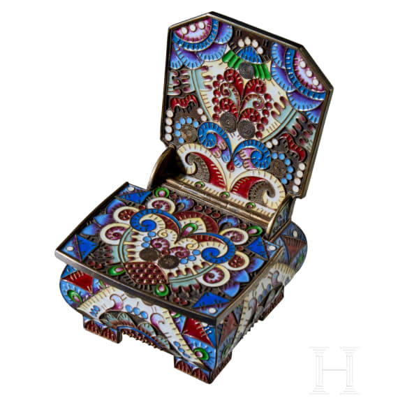 Cloisonn&eacute;-Email-Salzthron, 2. H&auml;lfte des 20. Jhdts.
