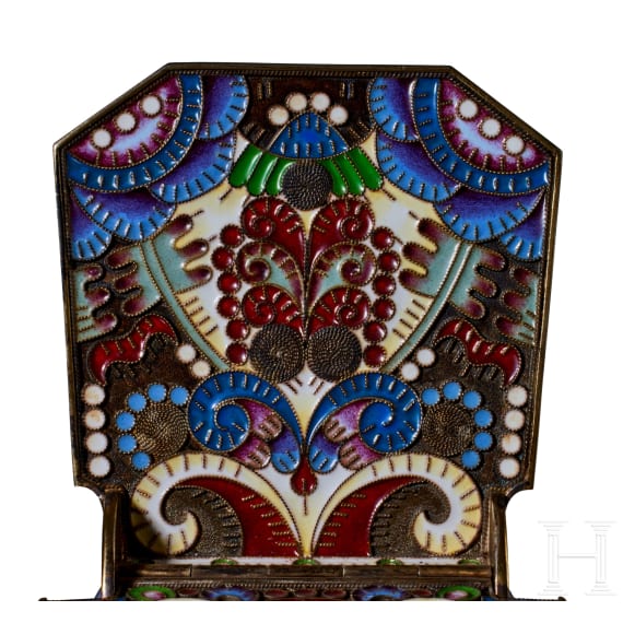 Cloisonn&eacute;-Email-Salzthron, 2. H&auml;lfte des 20. Jhdts.