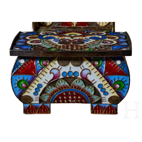 Cloisonn&eacute;-Email-Salzthron, 2. H&auml;lfte des 20. Jhdts.