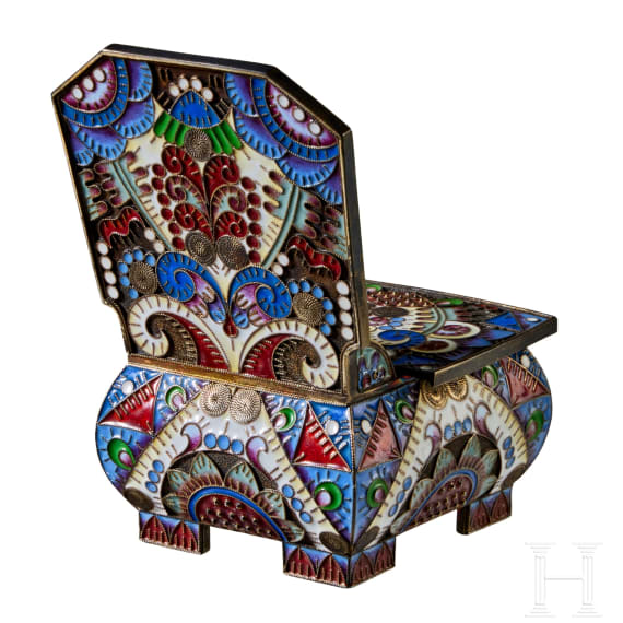 Cloisonn&eacute;-Email-Salzthron, 2. H&auml;lfte des 20. Jhdts.