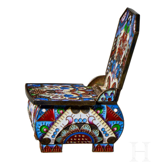Cloisonn&eacute;-Email-Salzthron, 2. H&auml;lfte des 20. Jhdts.