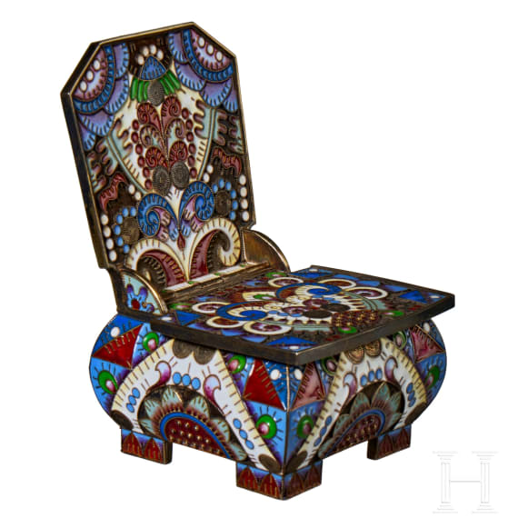 Cloisonn&eacute;-Email-Salzthron, 2. H&auml;lfte des 20. Jhdts.