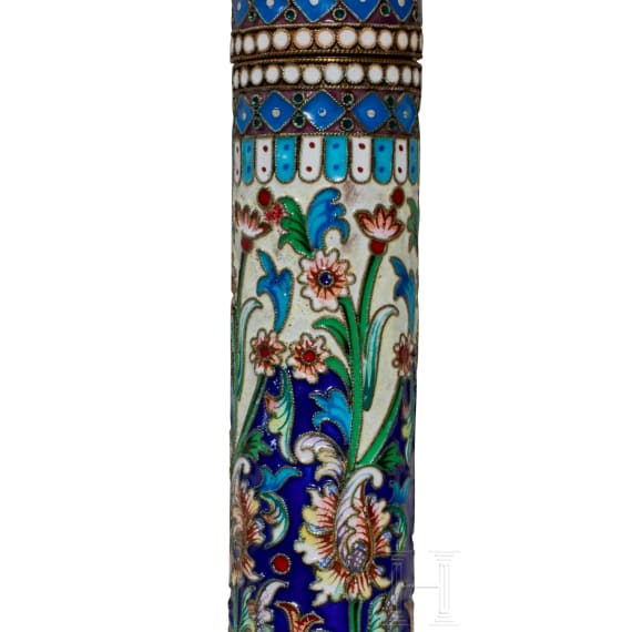 Cloisonn&eacute;-Email-Zigarrenetui, 2. H&auml;lfte des 20. Jhdts.
