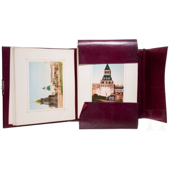 Prachtalbum &bdquo;Souvenir de Moscou" mit insgesamt 39 originalen Photochrom-Tafeln