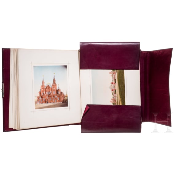 Prachtalbum &bdquo;Souvenir de Moscou" mit insgesamt 39 originalen Photochrom-Tafeln