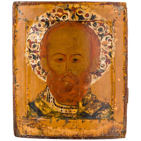 An icon showing Saint Nicholas of Myra, Russia, 17th century