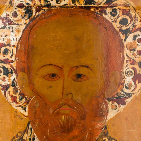 An icon showing Saint Nicholas of Myra, Russia, 17th century
