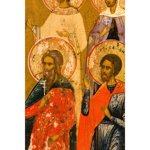Two icons: icon showing nine Saints and a feast icon, Russia, 19th century / circa 1900