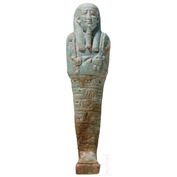 An ushabti made of faience, Late Period, mid-third of the 1st millennium B.C.