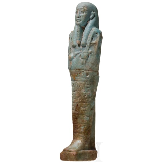 An ushabti made of faience, Late Period, mid-third of the 1st millennium B.C.