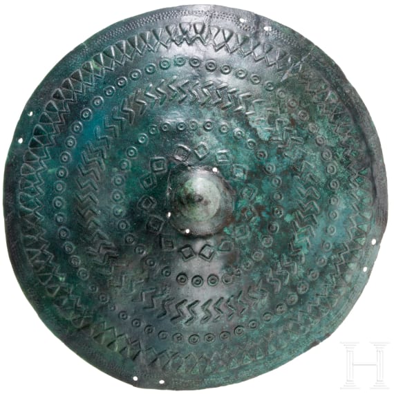 A monumental bronze phalera (shield fitting?), Villanovan culture, 9th &ndash; 8th century B.C.