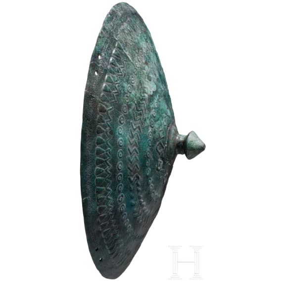 A monumental bronze phalera (shield fitting?), Villanovan culture, 9th &ndash; 8th century B.C.