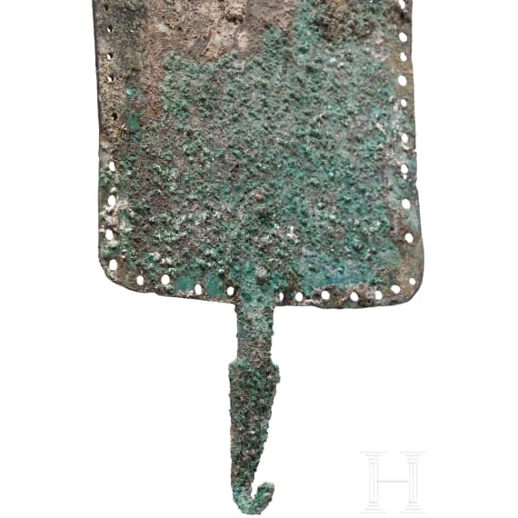 A Samnite set of three-plate armour with breastplate, backplate and a side plate, 4th century B.C.