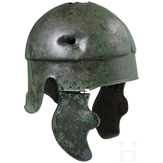 Chalkidischer Helm mit Wangenklappen, s&uuml;ditalisch, 4. Jhdt. v. Chr.