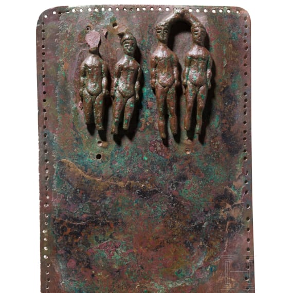 A Samnite Bronze Belt, the Attachments of the Missing Belt Hooks in Figural Form, 4th Century B.C.