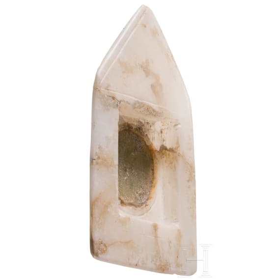 Alabaster aedicula with glass mirror insert as protection against evil, Roman eastern provinces, 1st&ndash;3rd century.