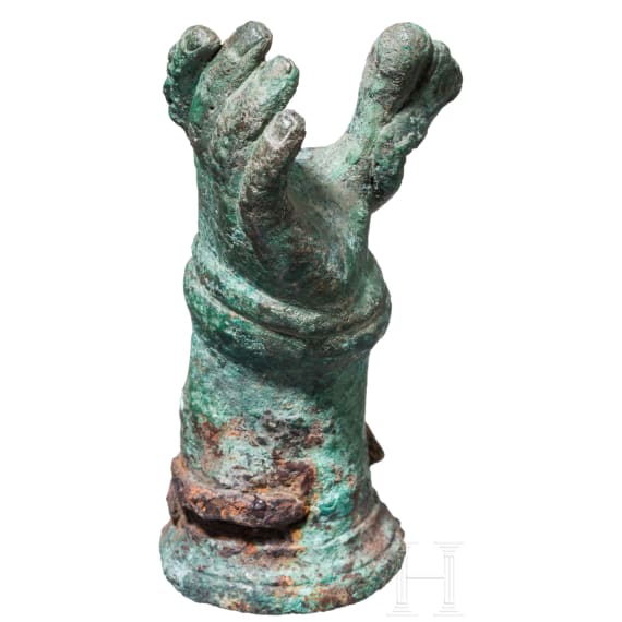 A votive hand of the Jupiter Sabazius cult, Roman, 3rd century A.D.