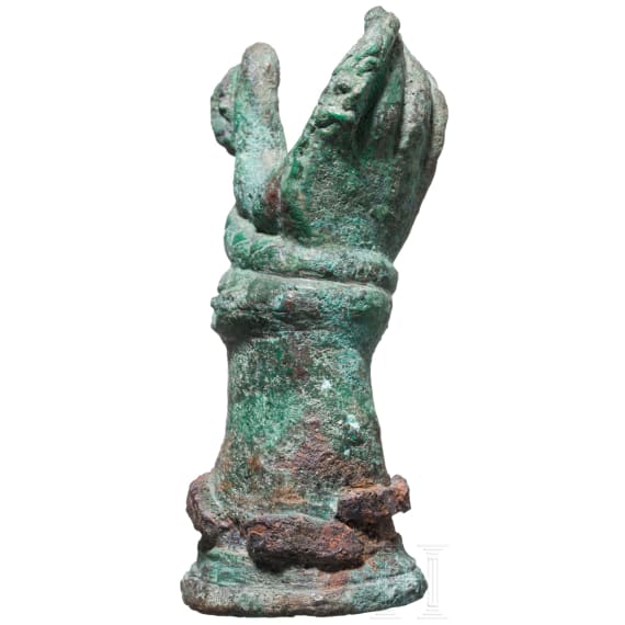 A votive hand of the Jupiter Sabazius cult, Roman, 3rd century A.D.