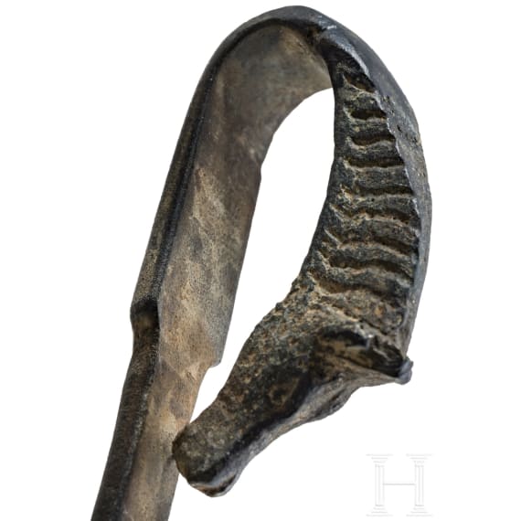 A Roman bronze ladle with animal heads in the Hellenistic tradition, first half of the 1st century A.D.