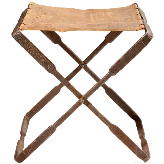 Roman folding chair in iron with silver inlays, 1st &ndash; 4th century A.D.