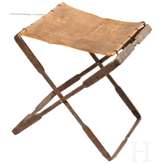 Roman folding chair in iron with silver inlays, 1st &ndash; 4th century A.D.